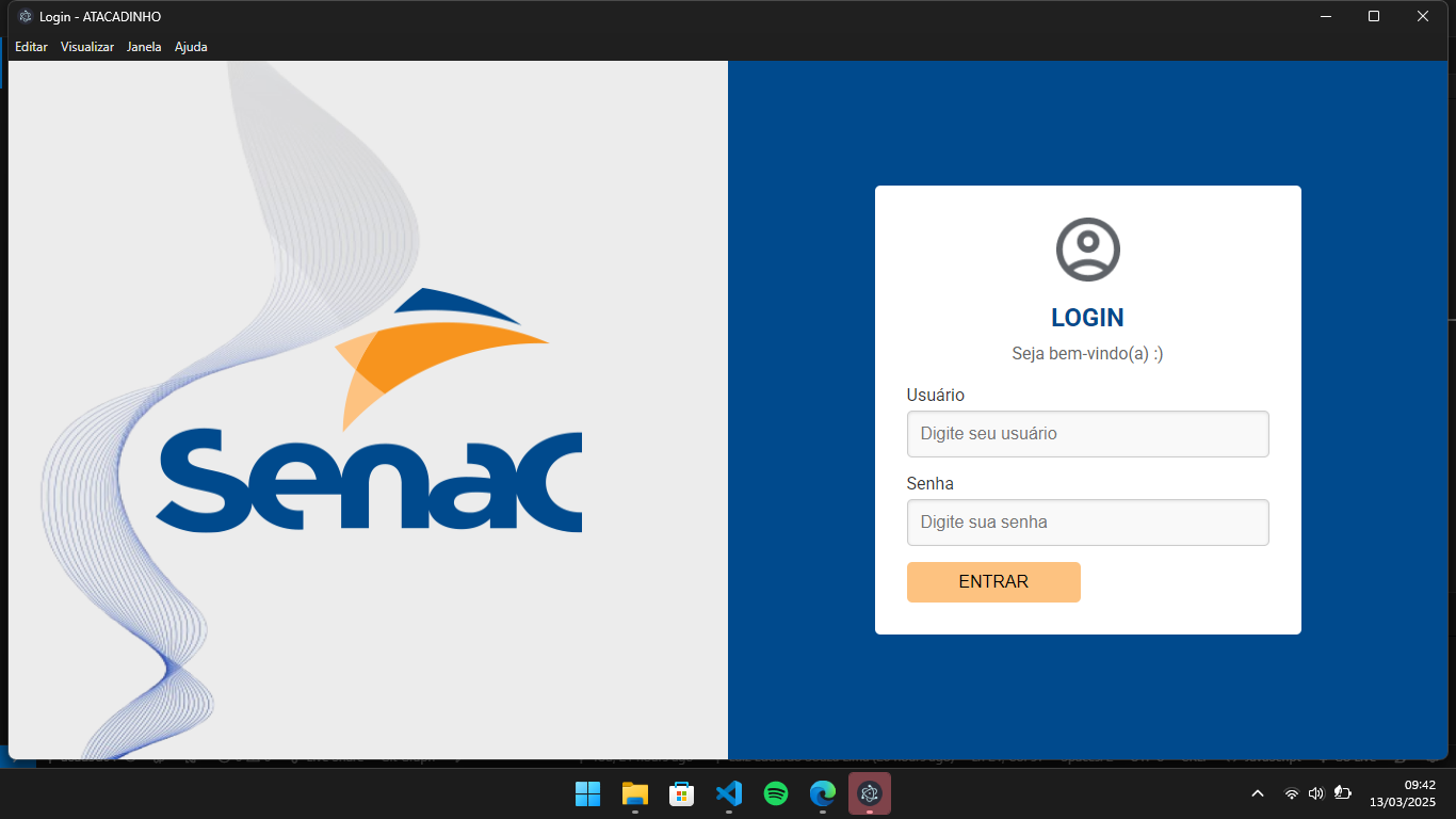 Tela de Login do sistema