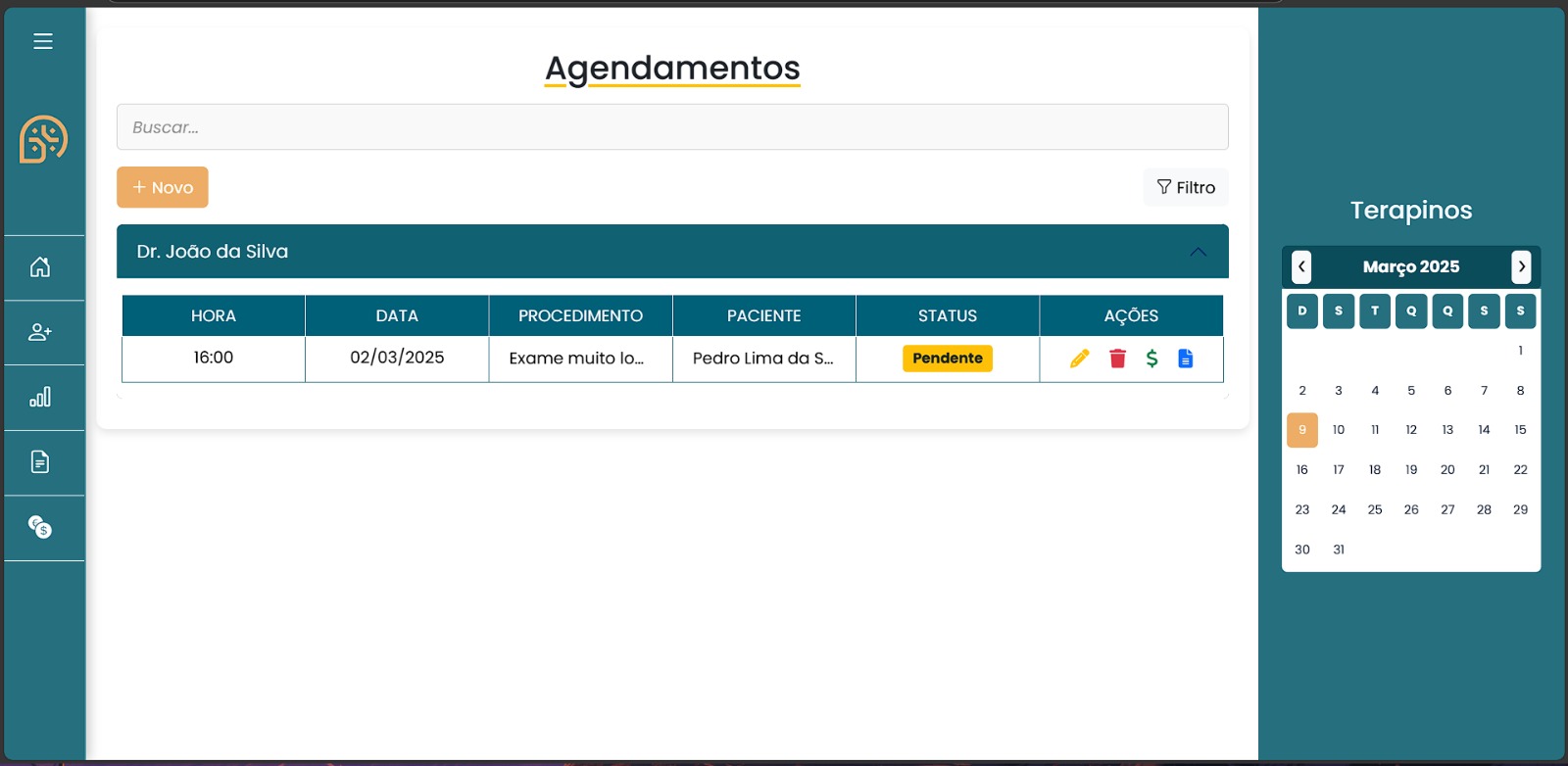 Tela de cadastro de produtos